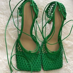 Bottega Veneta stretch lace up heels